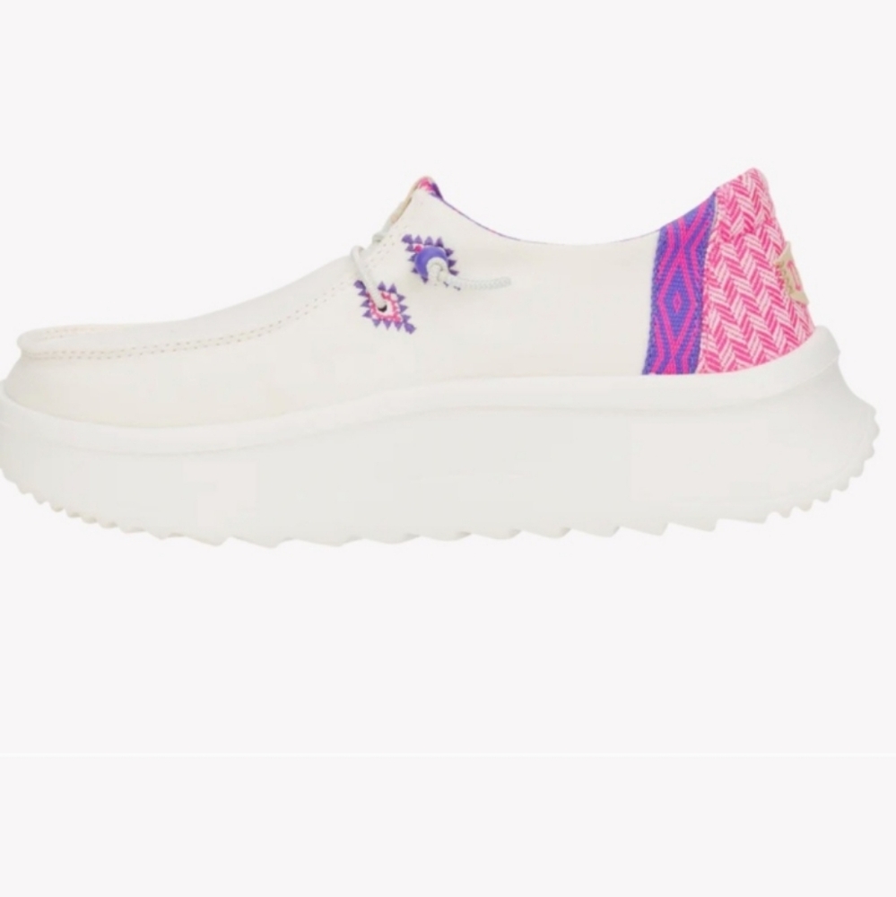White Sneakers with Pink and Purple Accents